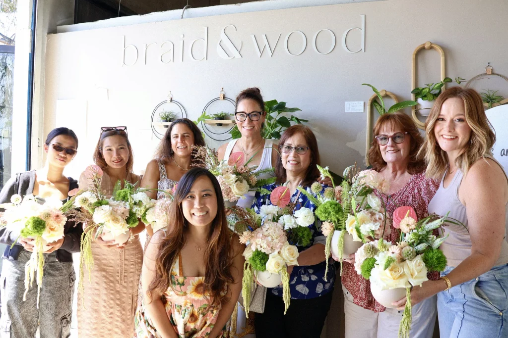 Braid & Wood studio sign, the San Diego venue that hosts Sage & Autumn's floral arranging workshop