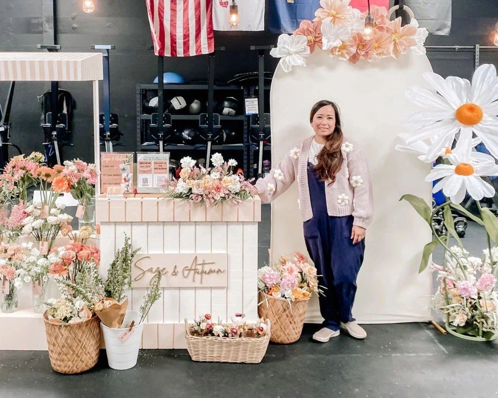 Luxury floral bar in San Diego with colorful blooms for guests to design their own arrangements
